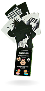 makidrise-Kids-Magic-Educational-Flash-Cards-Souvenir-60-High-Contrast-Black--White-in-30-Cards-Set-lrmBlack